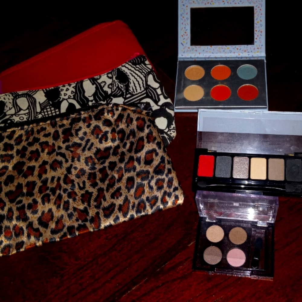 Mini eyeshadow palettes, and 3 Ipsy bags along with.